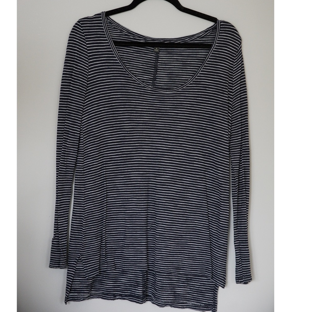 Banana Republic Long-Sleeve Top Navy Stripes